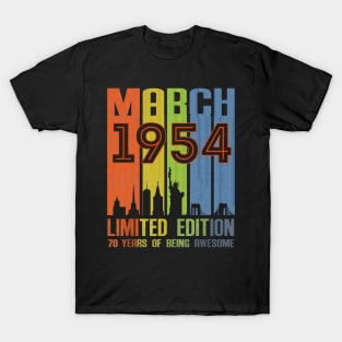 March 1954 70 Years Of Being Awesome Limited Edition T-Shirt